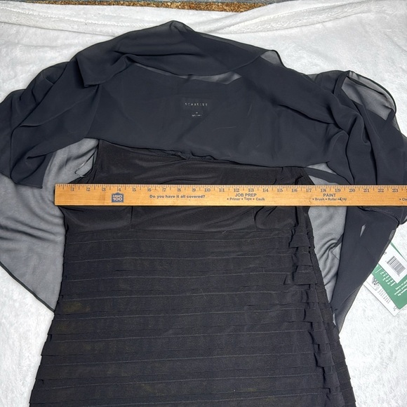 Scarlett Black Lined Draped Night Out Dress Women's Size 16 Formal draped layer - Picture 5 of 8